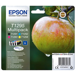 Epson Apple T1295 Inkjet Printer Cartridge Multipack, Pack of 4